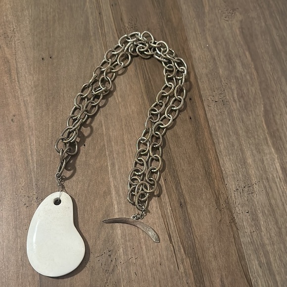 Stone chain pendant necklace - Picture 2 of 4